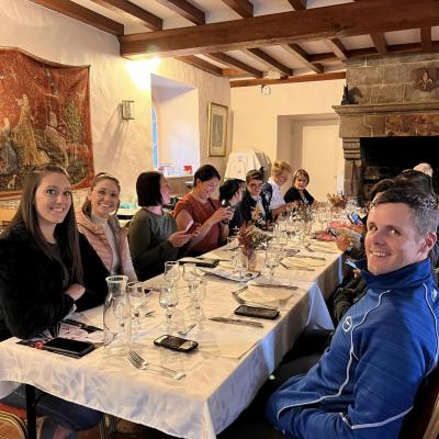 First Dinner Chateau de la Roque Normandy